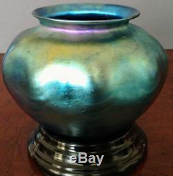 Blue Favrile L C Tiffany Art Glass Bowl 1917 is in perfect condition, rare