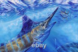 Blue Freedom, limited edition giclee on canvas by Jason Mathias, 36X72 signed