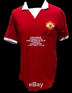Bobby Charlton Signed Limited Edition Manchester United Football Shirt Proof Coa