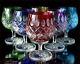 Bohemia Colored Crystal Brandy Glasses 14 cm, 350 ml, Memfis 6 pc New