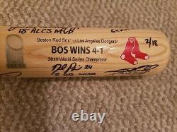 Boston Red Sox 2018 WS Autographed Bat 15 Signatures Limited Edition of 1 of 18