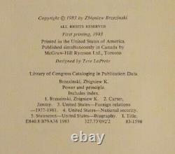 Brzezinski, Zbigniew. Power and Principal. Signed, Limited Edition