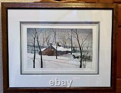 Buckley Moss Ltd. Ed. Signed & Numbered Lythograph Fog Cabin Winter Landscape