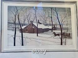 Buckley Moss Ltd. Ed. Signed & Numbered Lythograph Fog Cabin Winter Landscape