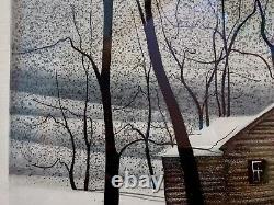 Buckley Moss Ltd. Ed. Signed & Numbered Lythograph Fog Cabin Winter Landscape