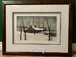 Buckley Moss Ltd. Ed. Signed & Numbered Lythograph Fog Cabin Winter Landscape