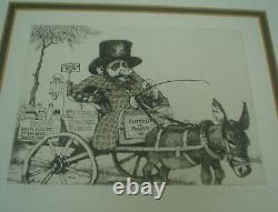 CHARLES BRAGG Original Etching Doctor Sneed Caricature Signed #53/125