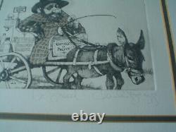 CHARLES BRAGG Original Etching Doctor Sneed Caricature Signed #53/125