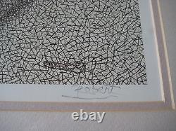 CRACKLE DRAWING WOMAN PORTRAIT LIMITED EDITION PRINT WithFRAME, SIGNED BY ROBERT