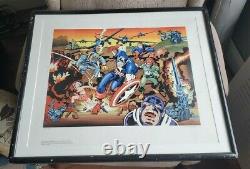 Captain America 50th Anniversary LIMITED EDITION PRINT signed BY Jack Kirby