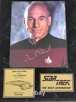 Captain Picard Signed Autographed Limited Edition Plaque Star Trek TNG 2170/2500