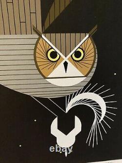 Charley Harper Signed Limited Edition Serigraph Pfwhooooo Owl And Skunk 1975