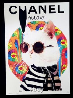 DEATH NYC Hand Signed LARGE Print COA Framed 16x20in Meow Choupette Lagerfeld %