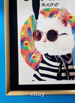 DEATH NYC Hand Signed LARGE Print COA Framed 16x20in Meow Choupette Lagerfeld %