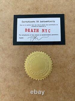 DEATH NYC Hand Signed LARGE Print Framed 16x20in COA KA WS PERSONAGE Pop Art @