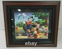 DISNEY Limited EDITION Autographed MICKEY MOUSE + GOOFY Artist Print SIGNED Art