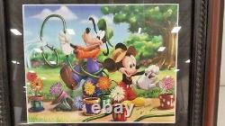 DISNEY Limited EDITION Autographed MICKEY MOUSE + GOOFY Artist Print SIGNED Art