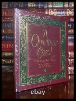 Dickens' A Christmas Carol SIGNED by P. J. LYNCH New Easton Press Leather Bound