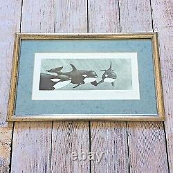 Don Li-Leger Limited Edition Orcas Framed Print Signed Autographed 17/200 Etched