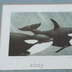 Don Li-Leger Limited Edition Orcas Framed Print Signed Autographed 17/200 Etched