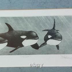 Don Li-Leger Limited Edition Orcas Framed Print Signed Autographed 17/200 Etched