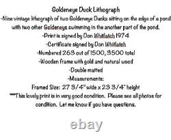 Don Whitlatch Limited Edition Signed Lithograph Goldeneye Duck 263/1500