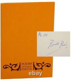 Donald DAVIE / POEMS Signed Limited Edition 1st Edition 1969 #154354