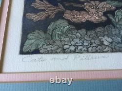 Dorothy Lundquist Cat and Pillows Limited Edition Etching Print, Signed, Framed