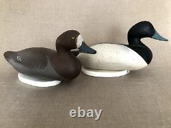 Duck Decoy, Bluebill pair, R. Madison Mitchell, Havre de Grace, 1972. Signed
