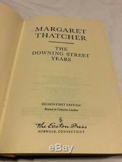 Easton Press DOWNING STREET YEARS Margaret Thatcher SIGNED FIRST ED Leather #845