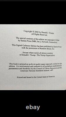 Easton Press Signed Edition President Donald J. Trump HOW TO GET RICH w COA