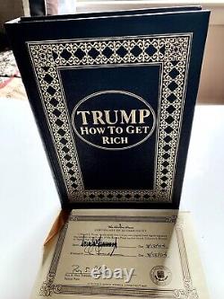 Easton Press Signed Edition President Donald J. Trump HOW TO GET RICH w COA