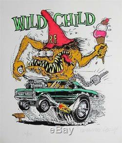 Ed Big Daddy Roth Wild Child Rat Fink Signed & Numbered Art Silkscreen Print