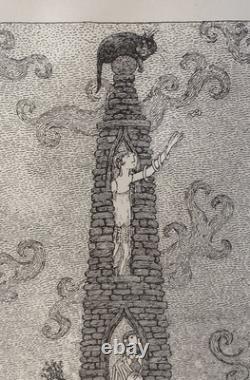 Edward Gorey Cat Tower Framed Limited Edition Print 511/850 Signed