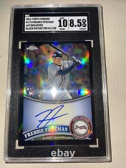 FREDDIE FREEMAN 2011 Topps Chrome BLACK Refractor AUTO /100 Braves rc Autograph