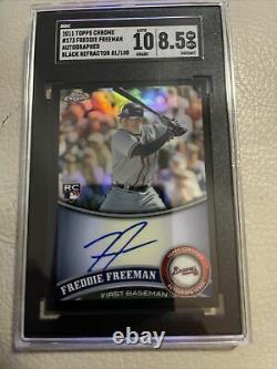 FREDDIE FREEMAN 2011 Topps Chrome BLACK Refractor AUTO /100 Braves rc Autograph