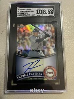 FREDDIE FREEMAN 2011 Topps Chrome BLACK Refractor AUTO /100 Braves rc Autograph