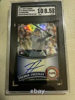 FREDDIE FREEMAN 2011 Topps Chrome BLACK Refractor AUTO /100 Braves rc Autograph