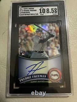 FREDDIE FREEMAN 2011 Topps Chrome BLACK Refractor AUTO /100 Braves rc Autograph