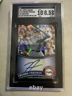 FREDDIE FREEMAN 2011 Topps Chrome BLACK Refractor AUTO /100 Braves rc Autograph