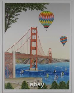 Fanch Ledan Golden Gate Bridge Lithograph Print Limited Edition Autographed