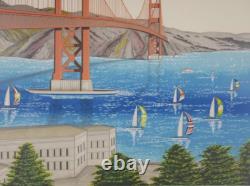 Fanch Ledan Golden Gate Bridge Lithograph Print Limited Edition Autographed