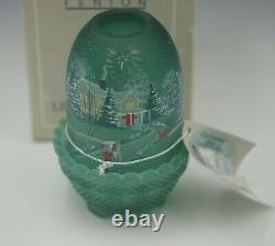 Fenton Glass Christmas Star Our Home Is Blessed Le Fairy Light Green Satin Nib