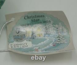 Fenton Glass Christmas Star Our Home Is Blessed Le Fairy Light Green Satin Nib