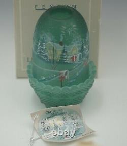 Fenton Glass Christmas Star Our Home Is Blessed Le Fairy Light Green Satin Nib