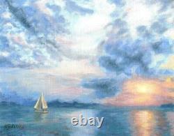 Fine Art Limited Edition Giclee Print Ocean Sunset Painting Seascape Signed COA