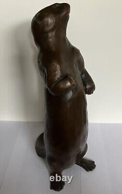 Forest Hart Bronze Sculpture River Otter Limited Edition signed 5/12 1992