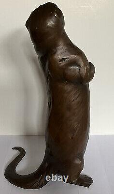 Forest Hart Bronze Sculpture River Otter Limited Edition signed 5/12 1992