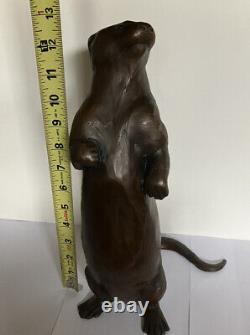 Forest Hart Bronze Sculpture River Otter Limited Edition signed 5/12 1992