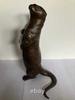 Forest Hart Bronze Sculpture River Otter Limited Edition signed 5/12 1992